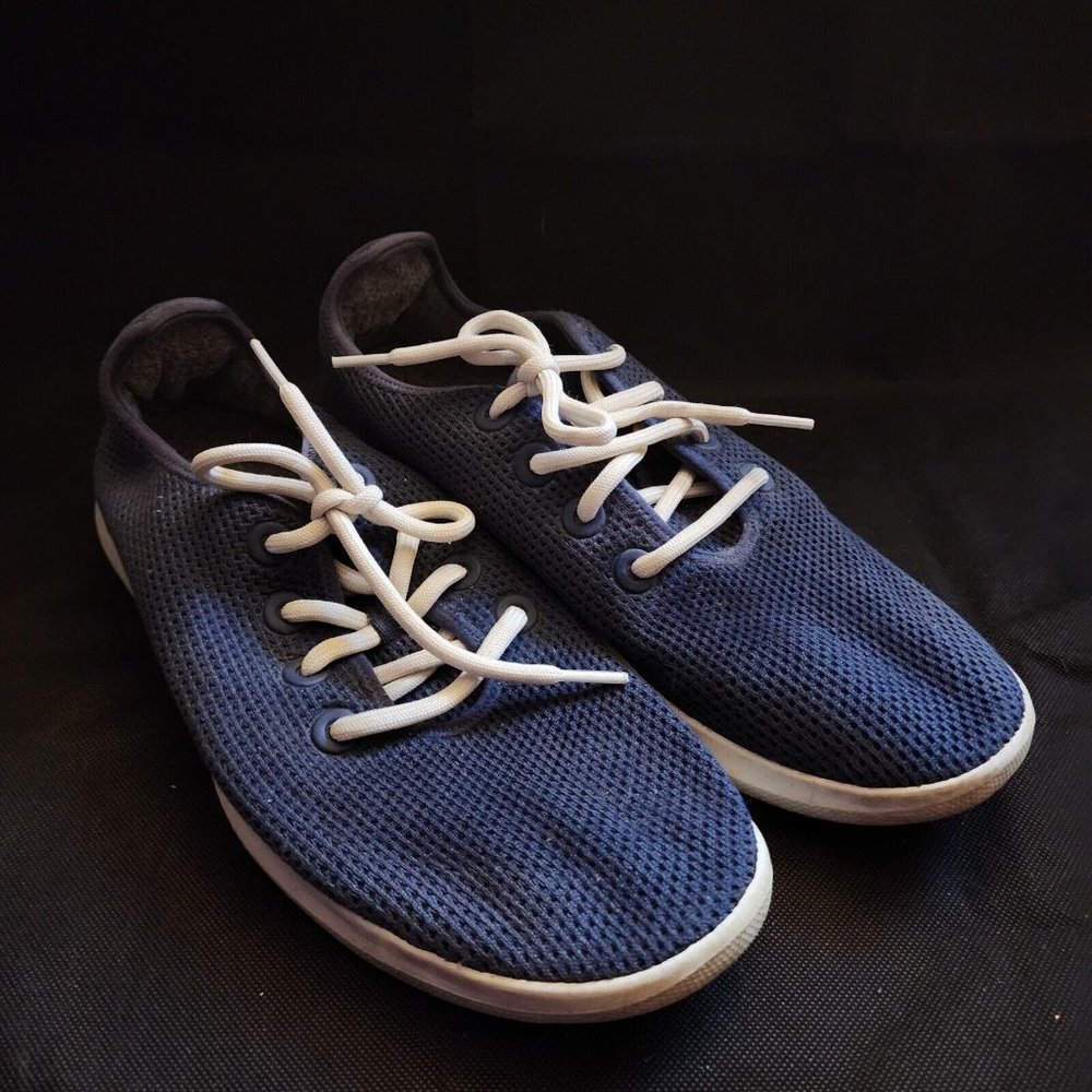 Allbirds Mens M11 TR Tree Runner Lace Up Shoes Sneakers Blue Knit Casual Comfort